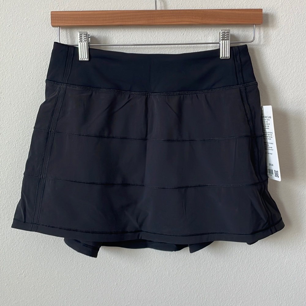 NWT Lululemon Mid Rise Pace Rival Skirt Long Black Size 4